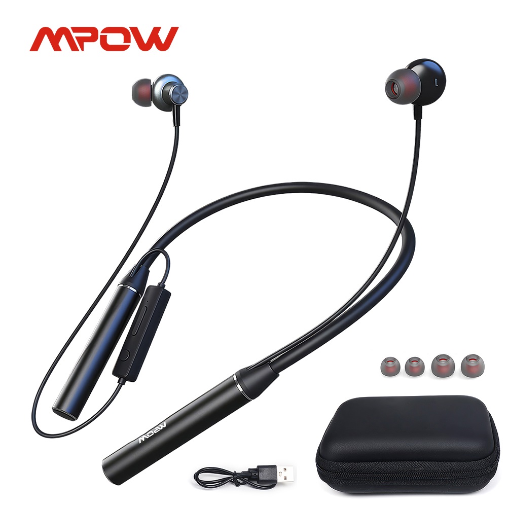Type C Wired Earphones With Mic - Mpow S530 Bluetooth 5.3 Neckband Headphones