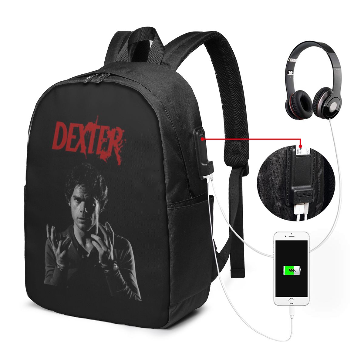 Laptops - Movie Dexter Morgan Backpack Travel Notebook