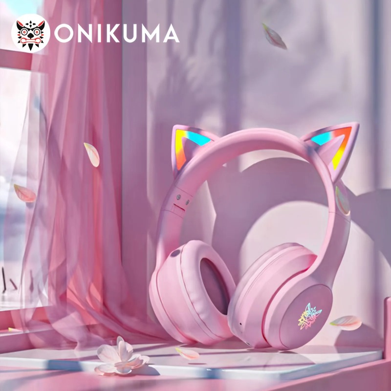 Onikuma B90 Pink Cat Ear Gamin - огляд і ціна Gaming Headset With Mic Rgb