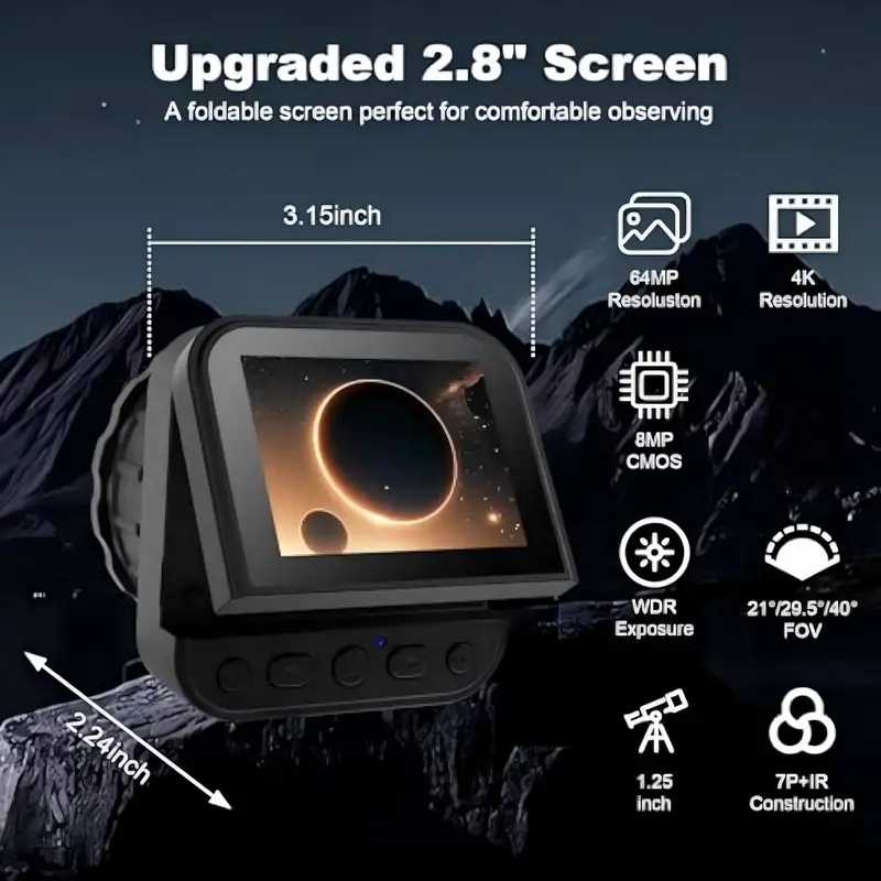 64MP 2.8‘’ Screen 4K Electroni - огляд і ціна Cameras