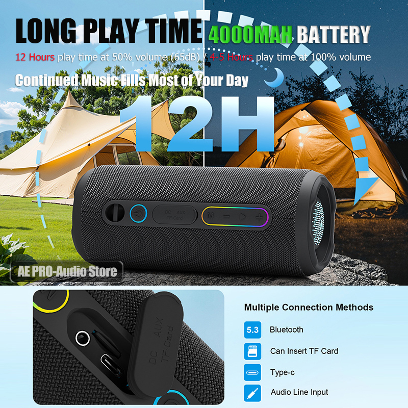30W Portable Bluetooth Speaker - огляд і ціна Portable Bluetooth Speaker Waterproof Ipx7