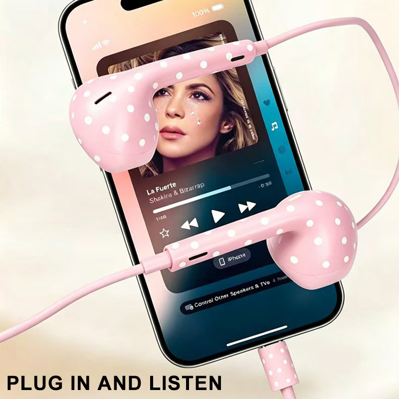 Cute Polka Dot Type‑c Wired Ea - огляд і ціна Type C Wired Earphones With Mic