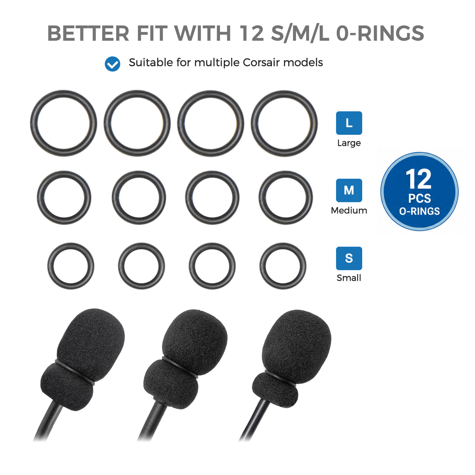 4 Mic Foam Covers+12 O-Rings F - огляд і ціна Gaming Headset With Mic Rgb