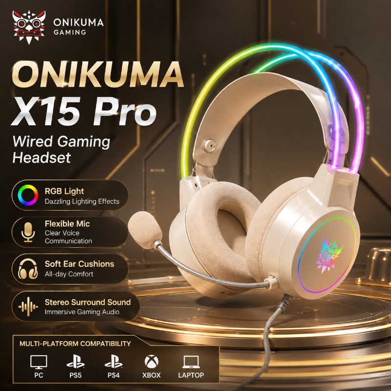 ONIKUMA X15 Pro Gaming Headset - огляд і ціна Gaming Headset With Mic Rgb